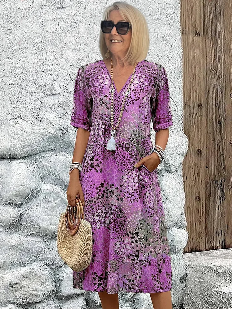 Women's Patterned Midi Dress - photo 5
