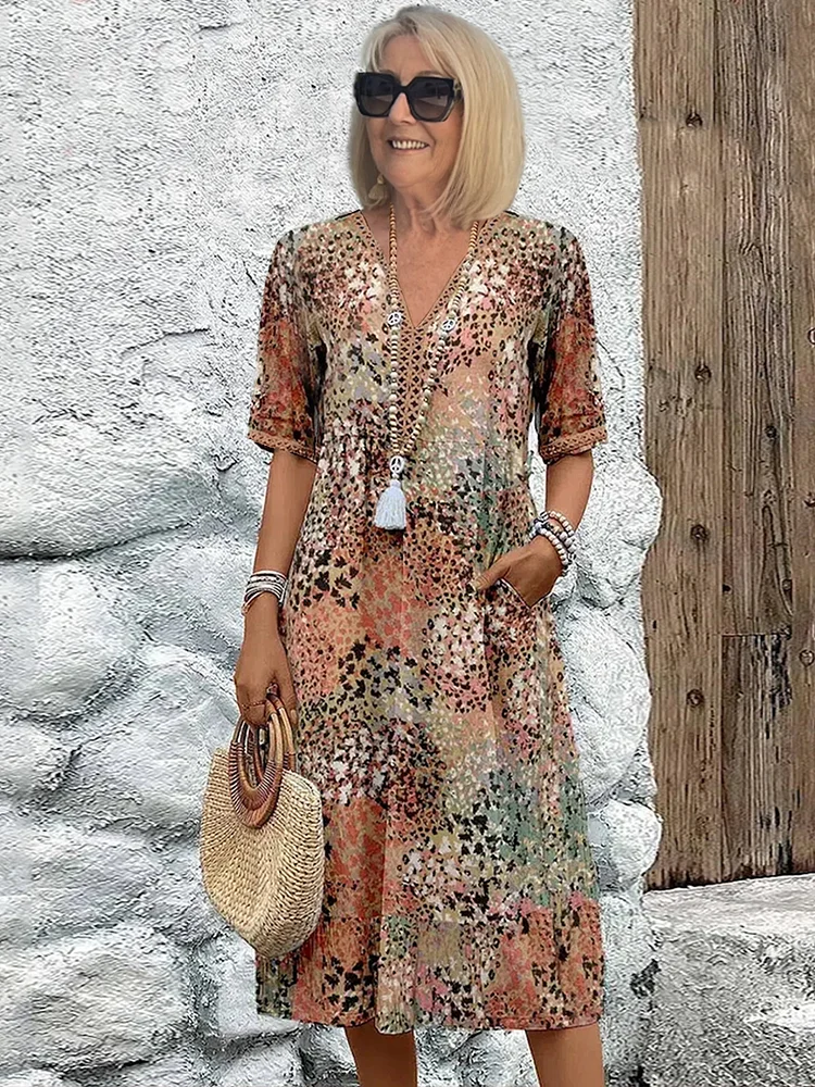 Women's Patterned Midi Dress - photo 6