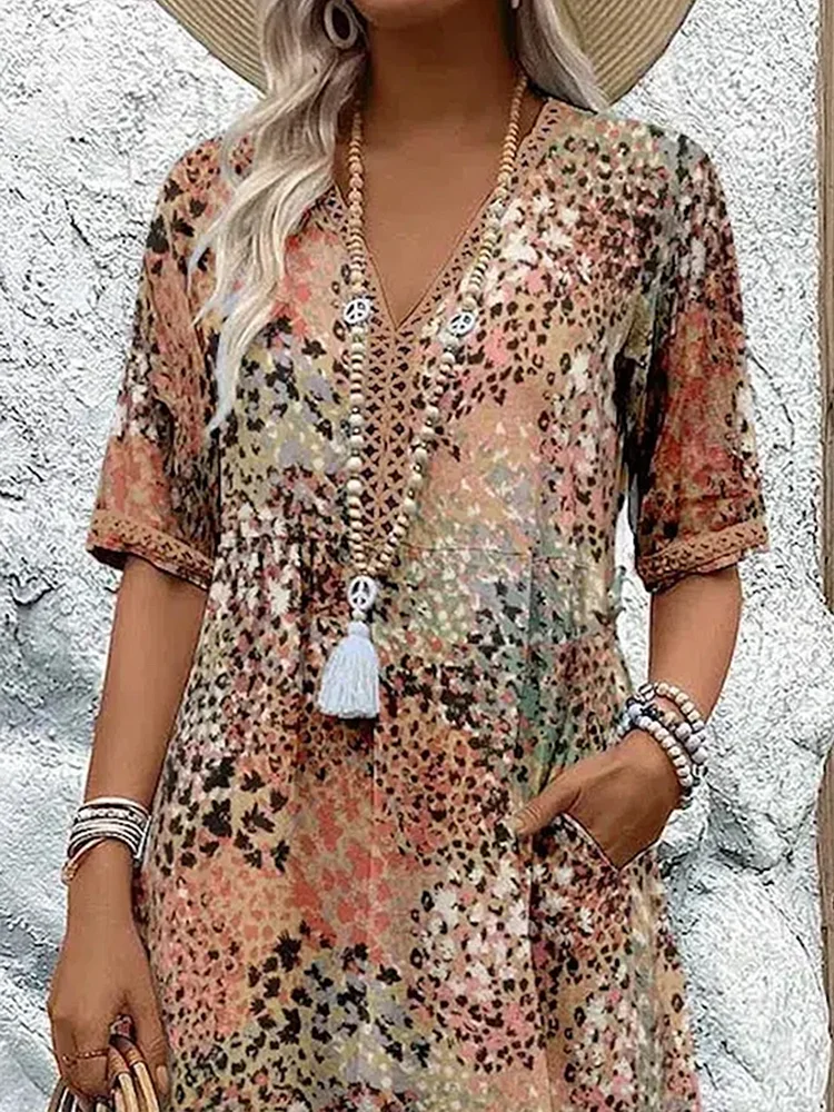 Women's Patterned Midi Dress - photo 7