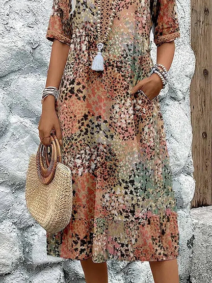 Women's Patterned Midi Dress - photo 8