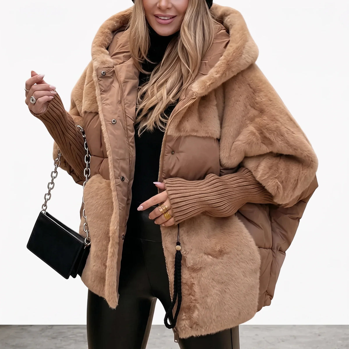 Women's Plush Hooded Coat - photo 3