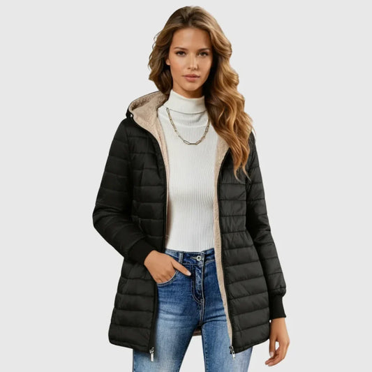 Women's Sherpa-Lined Puffer Jacket with Hood - photo 2