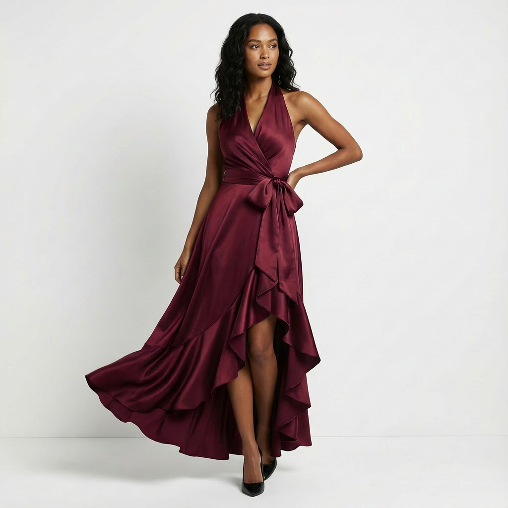 Women's Wedding Guest Maxi Dress with Tie Waist - photo 3
