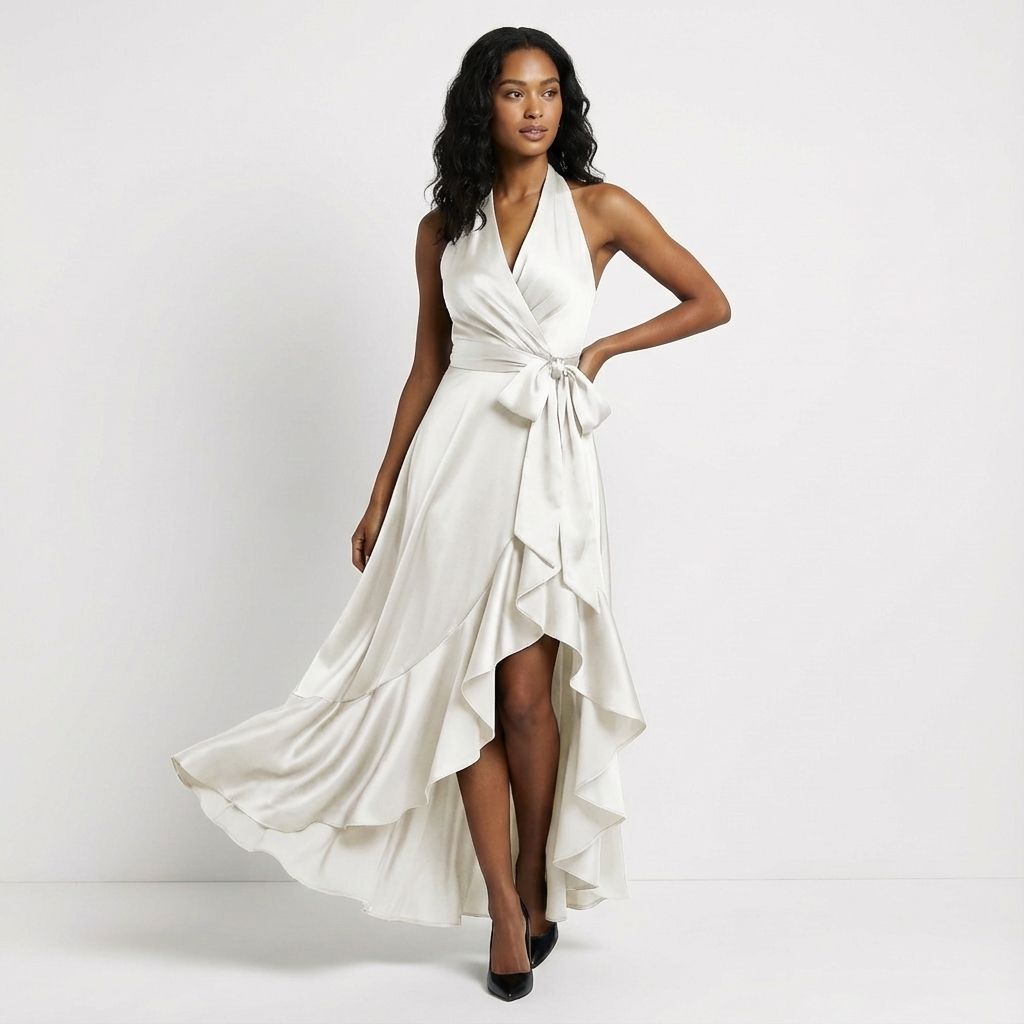 Women's Wedding Guest Maxi Dress with Tie Waist - photo 4