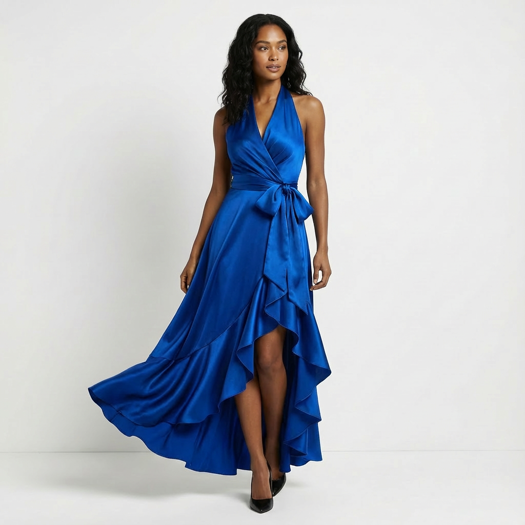 Women's Wedding Guest Maxi Dress with Tie Waist - photo 5
