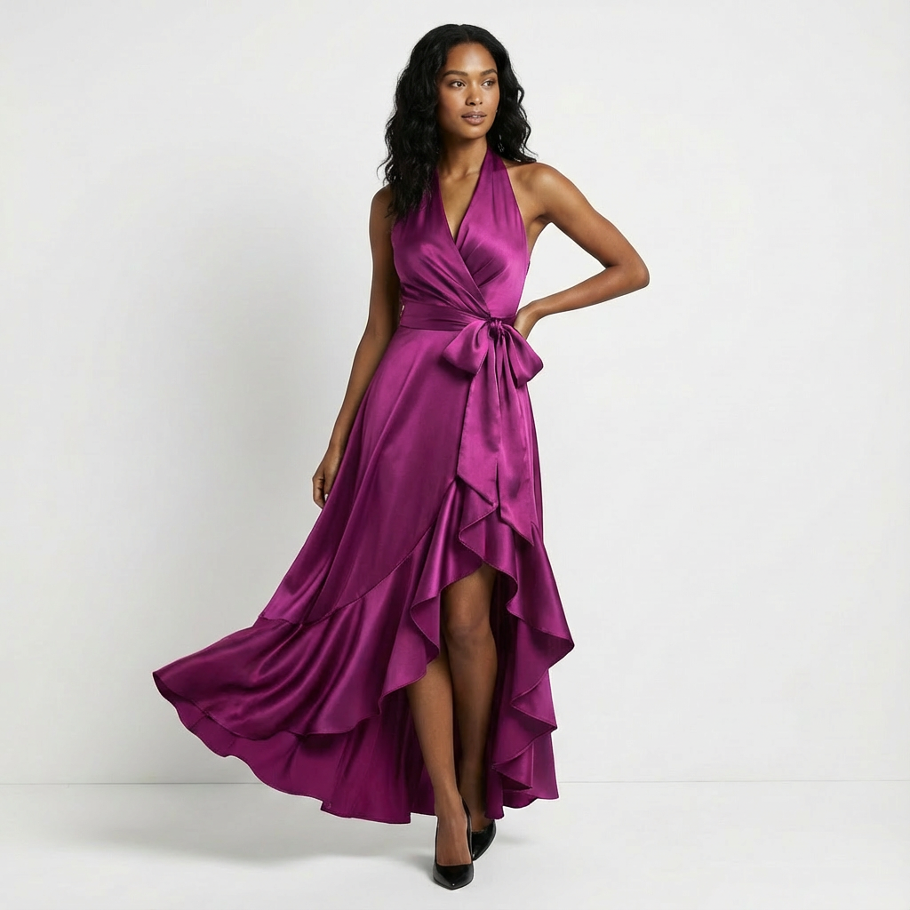 Women's Wedding Guest Maxi Dress with Tie Waist - photo 8