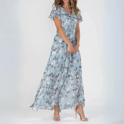 Women's Wedding Guest Maxi Dress with Tiered Skirt - photo 1