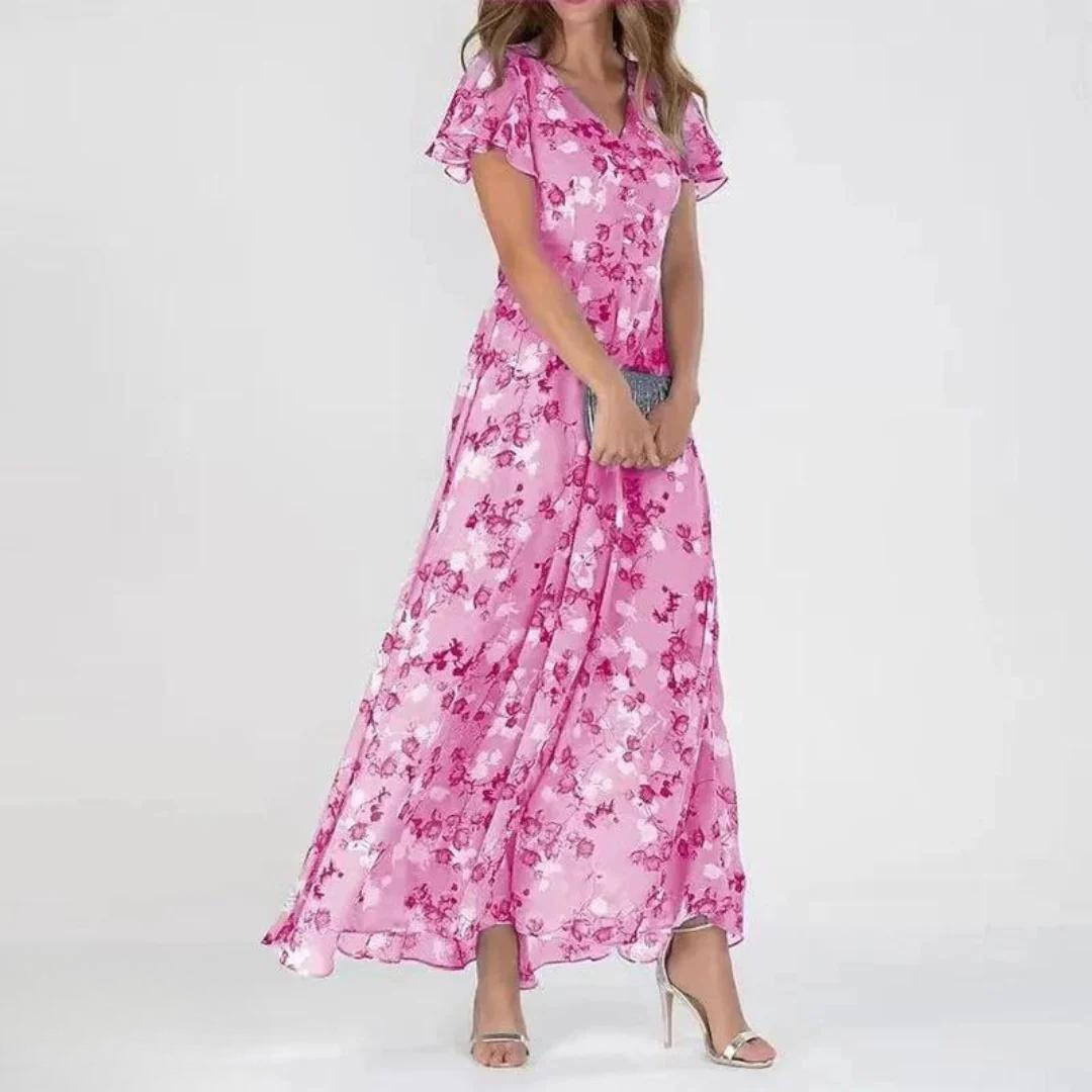 Women's Wedding Guest Maxi Dress with Tiered Skirt - photo 3