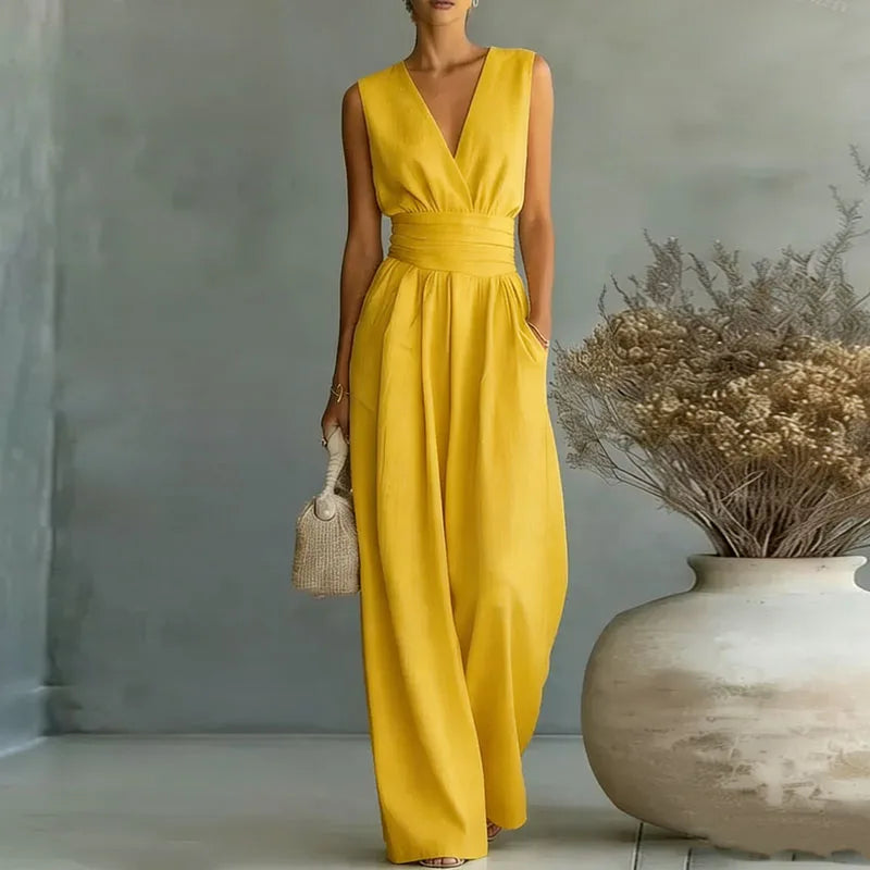 Women's Wrap V-Neck Wide-Leg Jumpsuit - photo 10