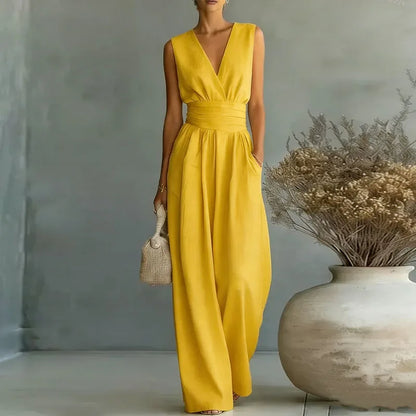 Women's Wrap V-Neck Wide-Leg Jumpsuit - photo 10