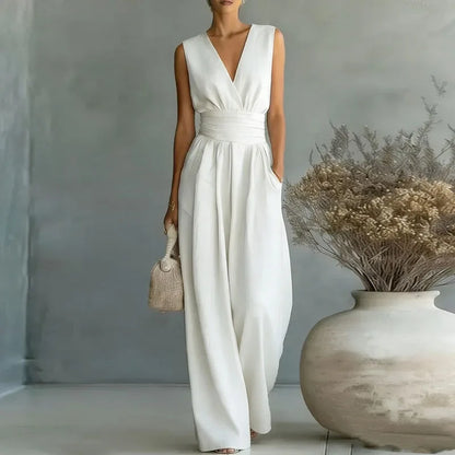 Women's Wrap V-Neck Wide-Leg Jumpsuit - photo 11