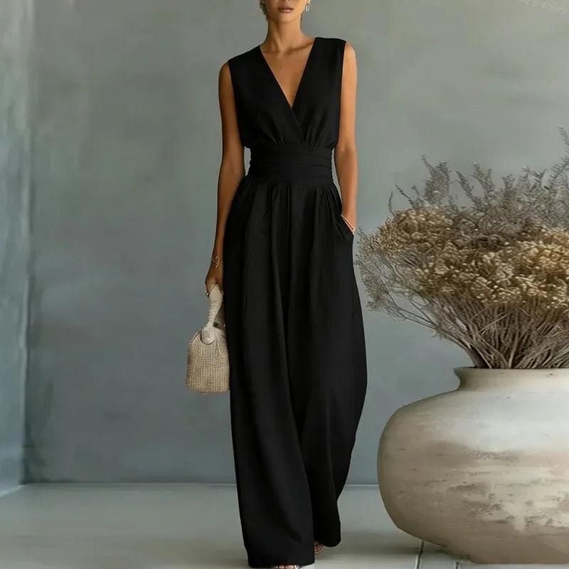 Women's Wrap V-Neck Wide-Leg Jumpsuit - photo 12