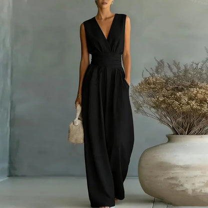 Women's Wrap V-Neck Wide-Leg Jumpsuit - photo 12
