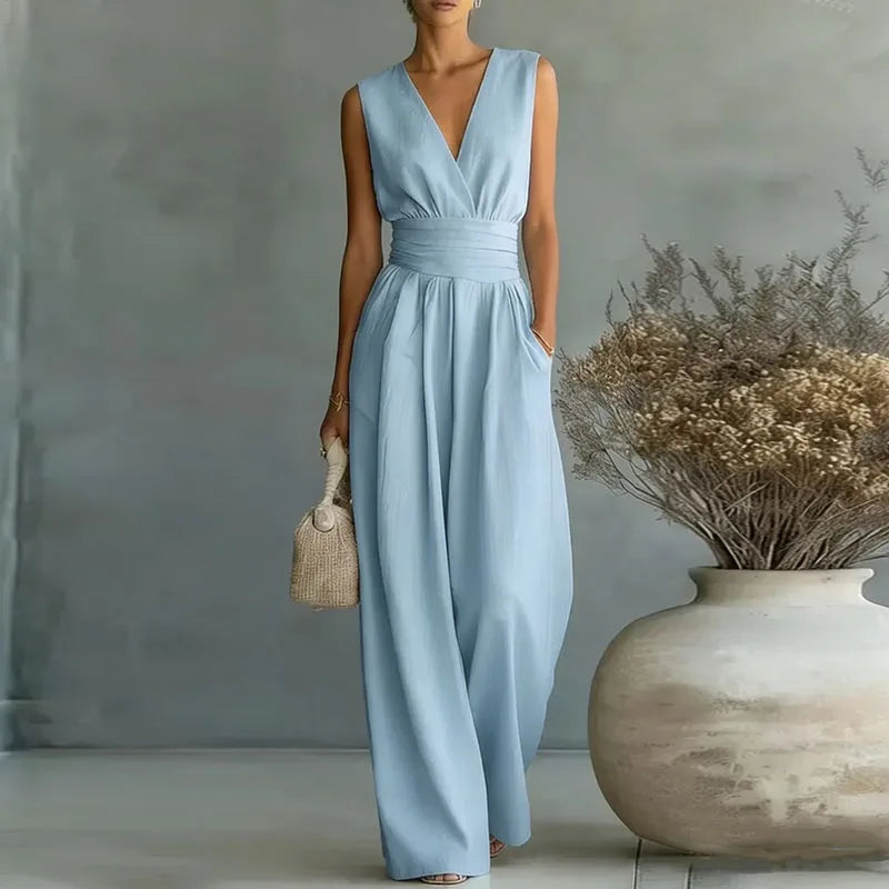 Women's Wrap V-Neck Wide-Leg Jumpsuit - photo 14