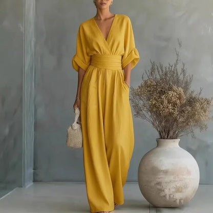 Women's Wrap V-Neck Wide-Leg Jumpsuit - photo 6