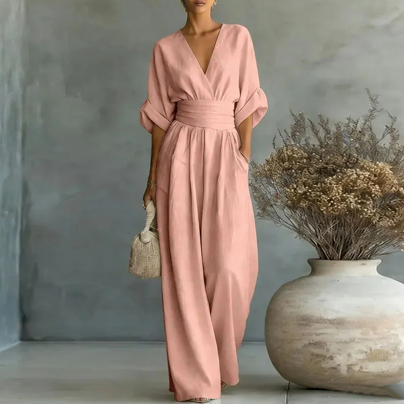 Women's Wrap V-Neck Wide-Leg Jumpsuit - photo 8