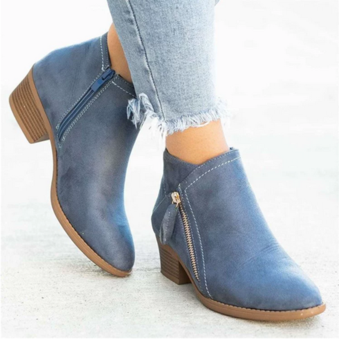 Women's Ankle Boots with a Side Zip and Neat Seams - photo 1