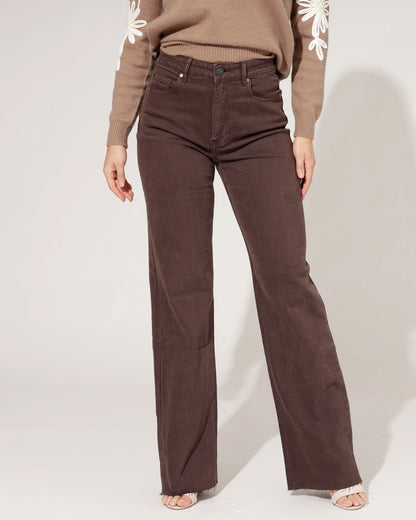 Women's Brown Straight Leg Denim Jeans-1