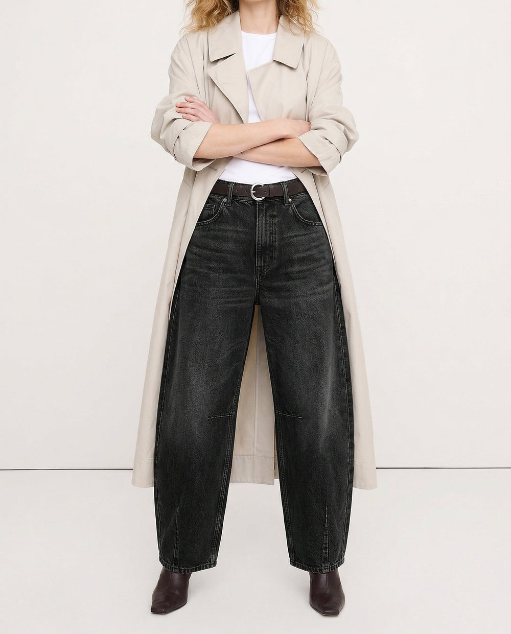 Women's Casual Mid Waist Jeans-6