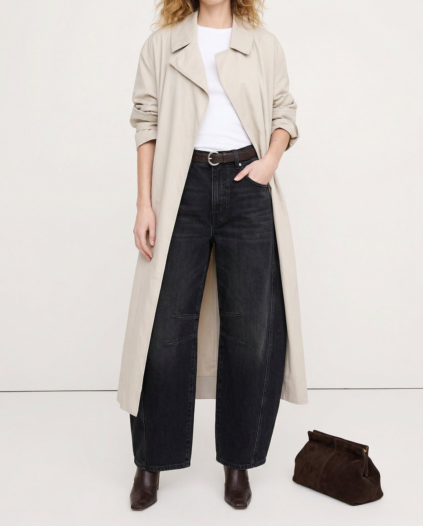 Women's Casual Mid Waist Jeans-9