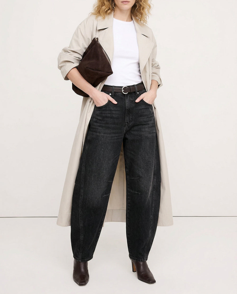 Women's Casual Mid Waist Jeans-5