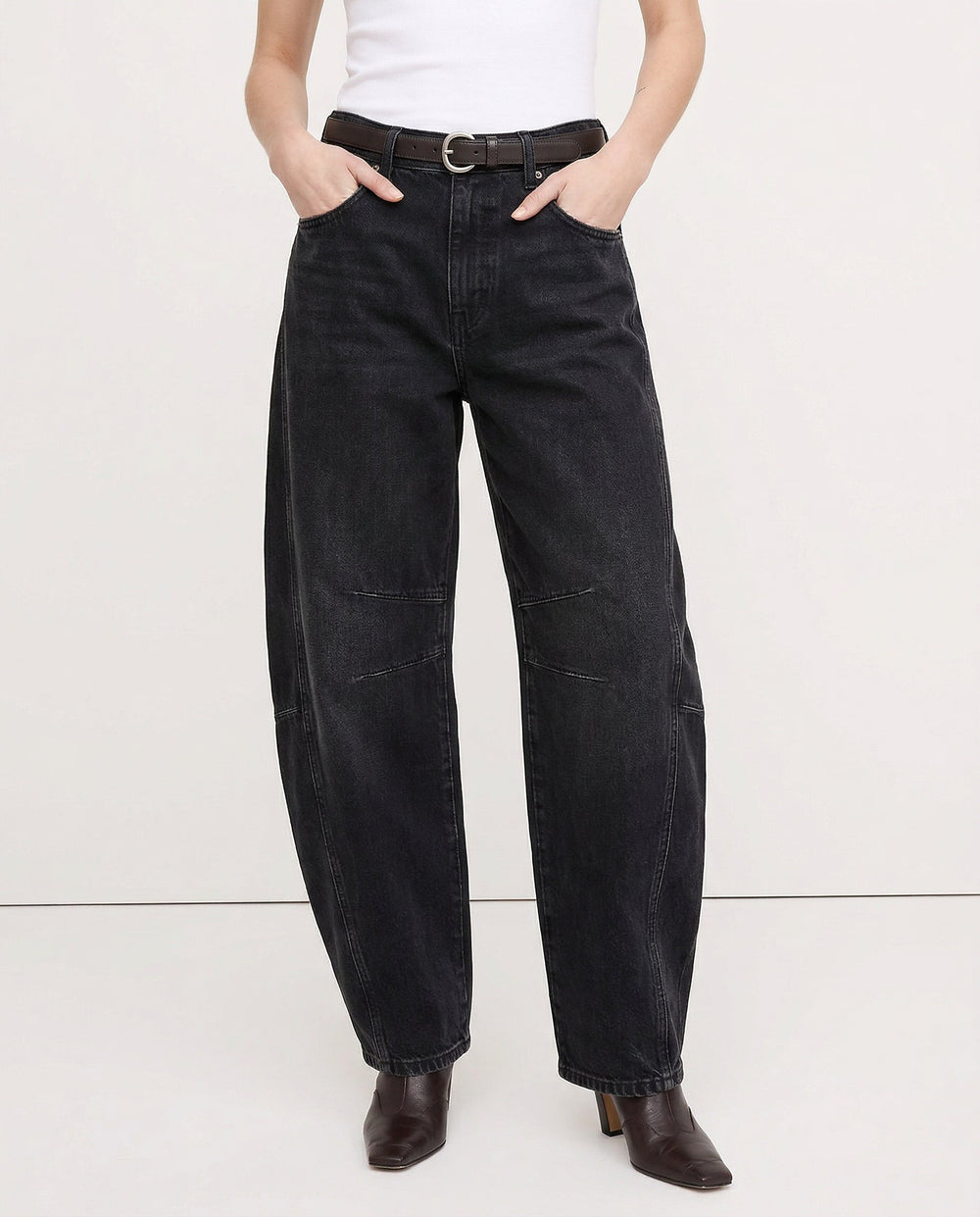 Women's Casual Mid Waist Jeans-8