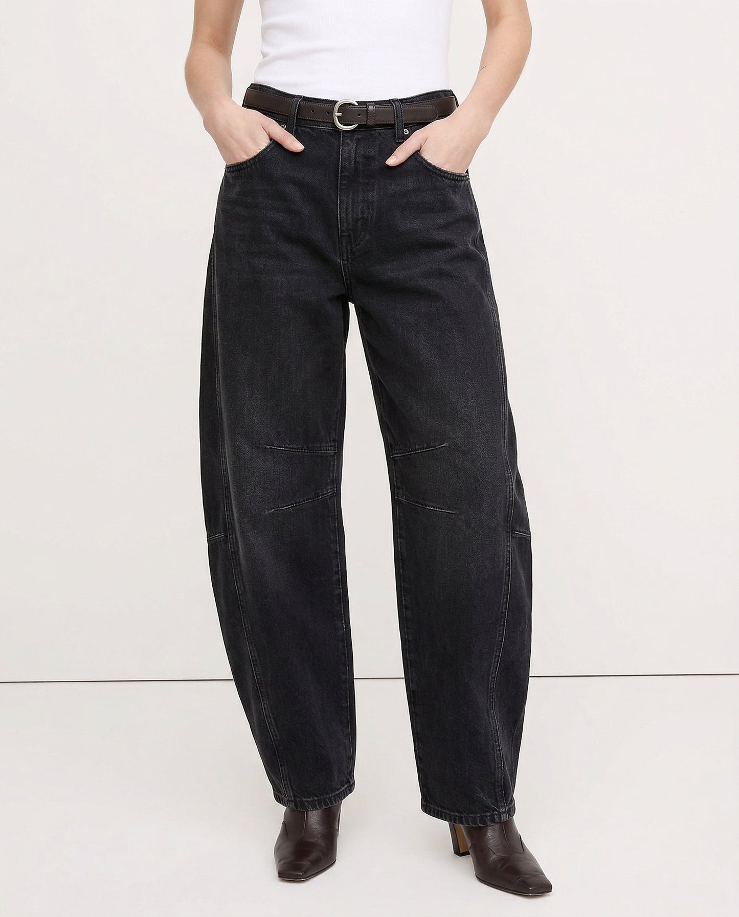Women's Casual Mid Waist Jeans-8