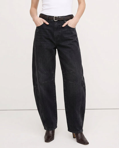 Women's Casual Mid Waist Jeans-8