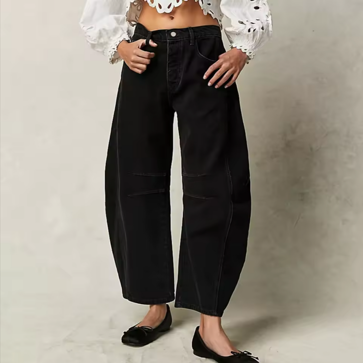Women's Casual Mid Waist Jeans-35