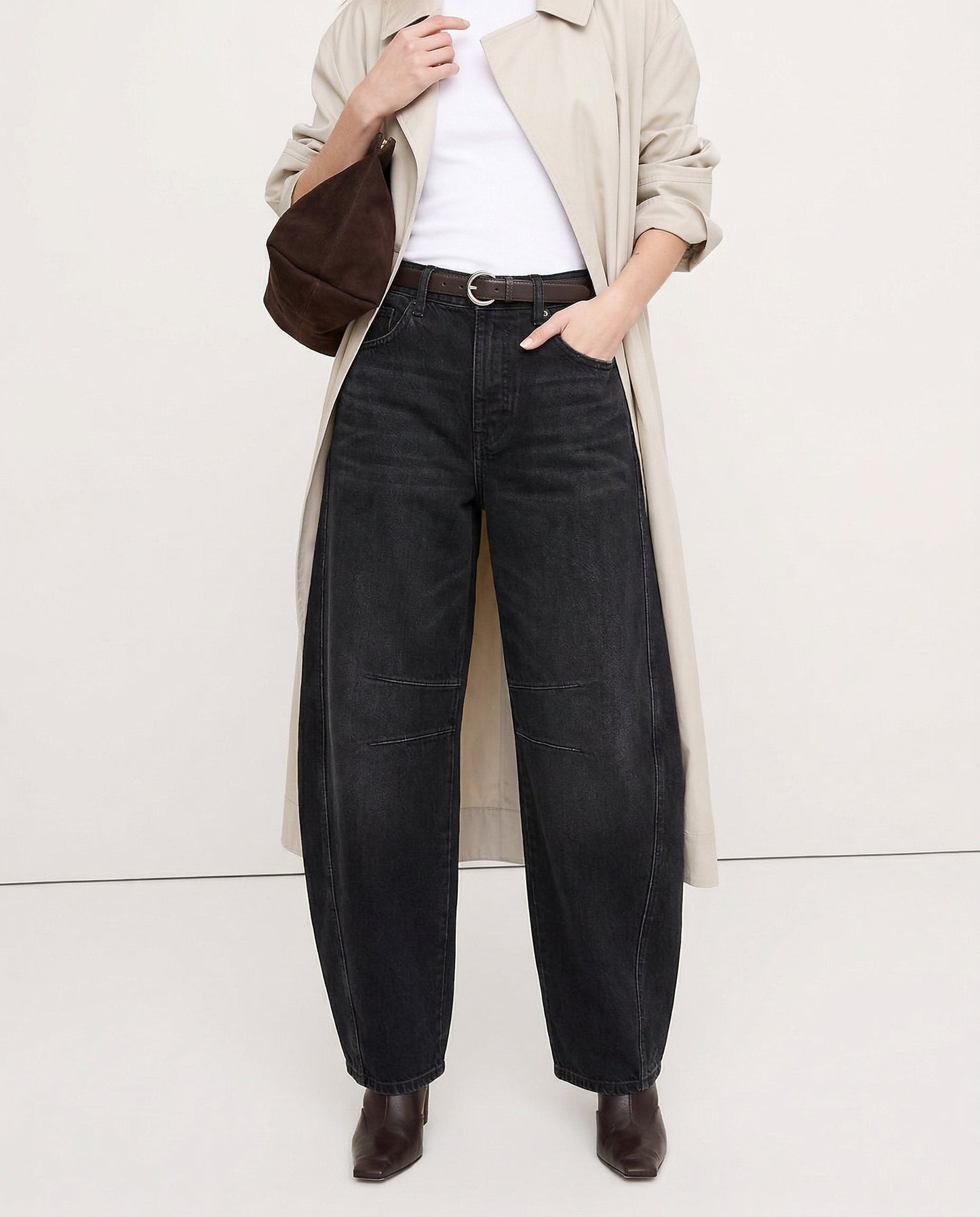 Women's Casual Mid Waist Jeans-7