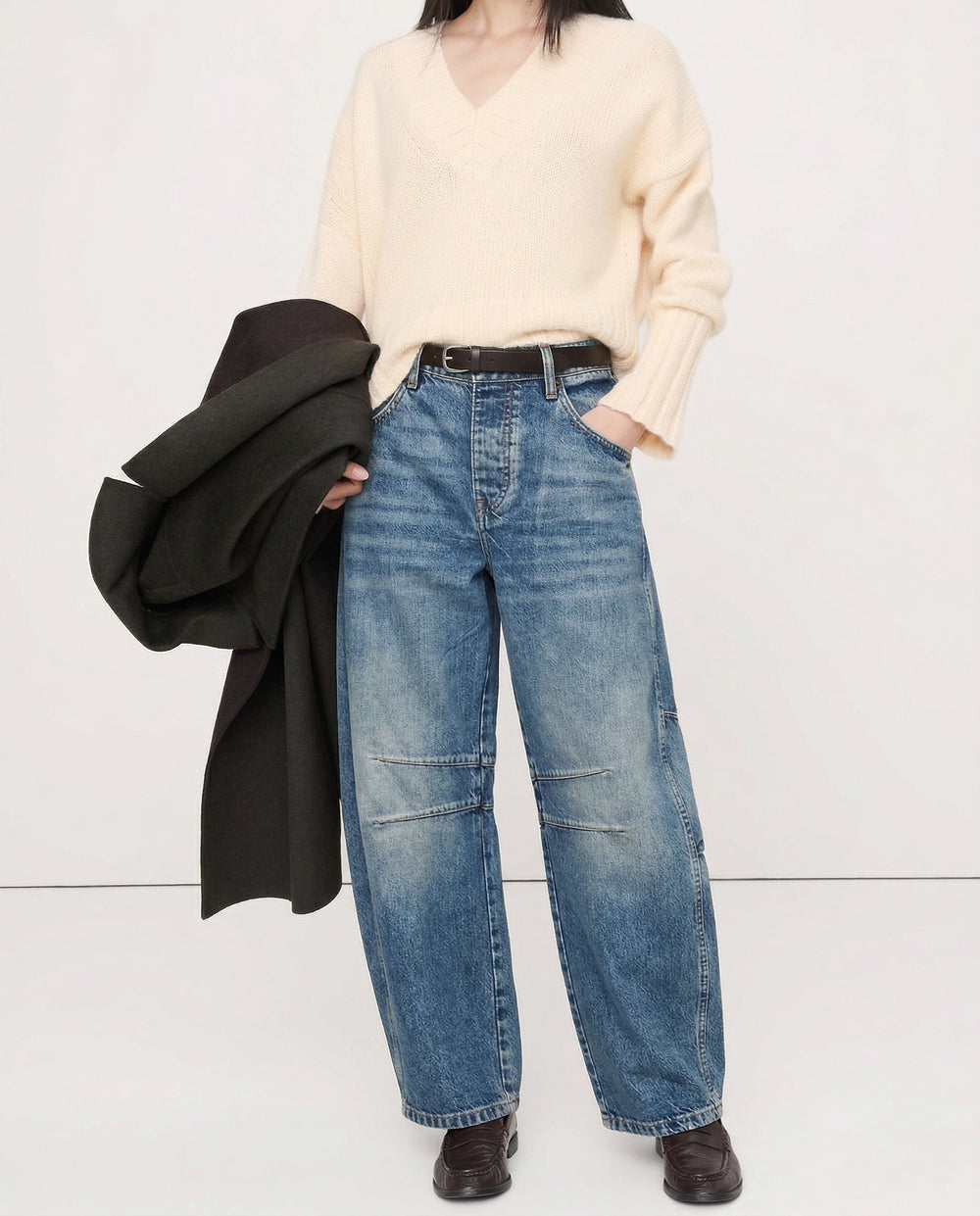 Women's Casual Mid Waist Jeans-15