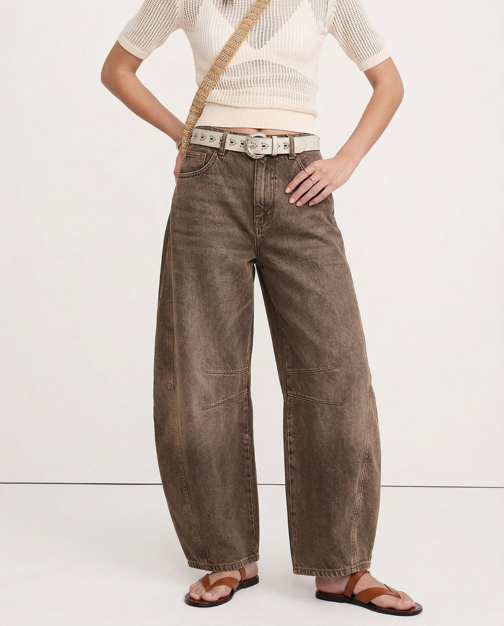 Women's Casual Mid Waist Jeans-18