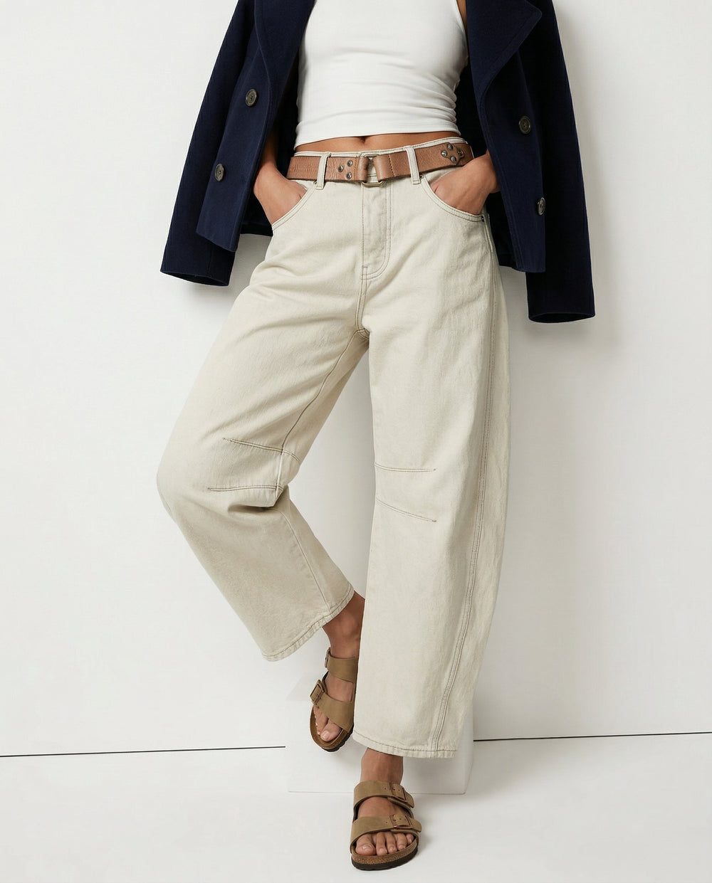 Women's Casual Mid Waist Jeans-23