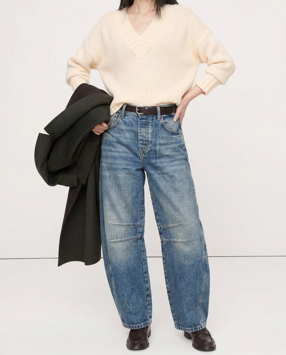 Women's Casual Mid Waist Jeans-13