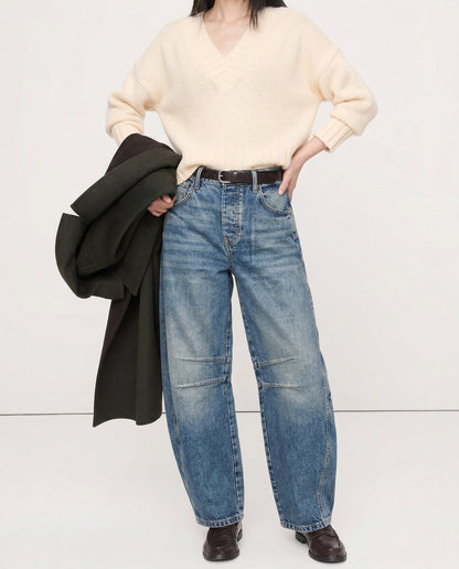 Women's Casual Mid Waist Jeans-13