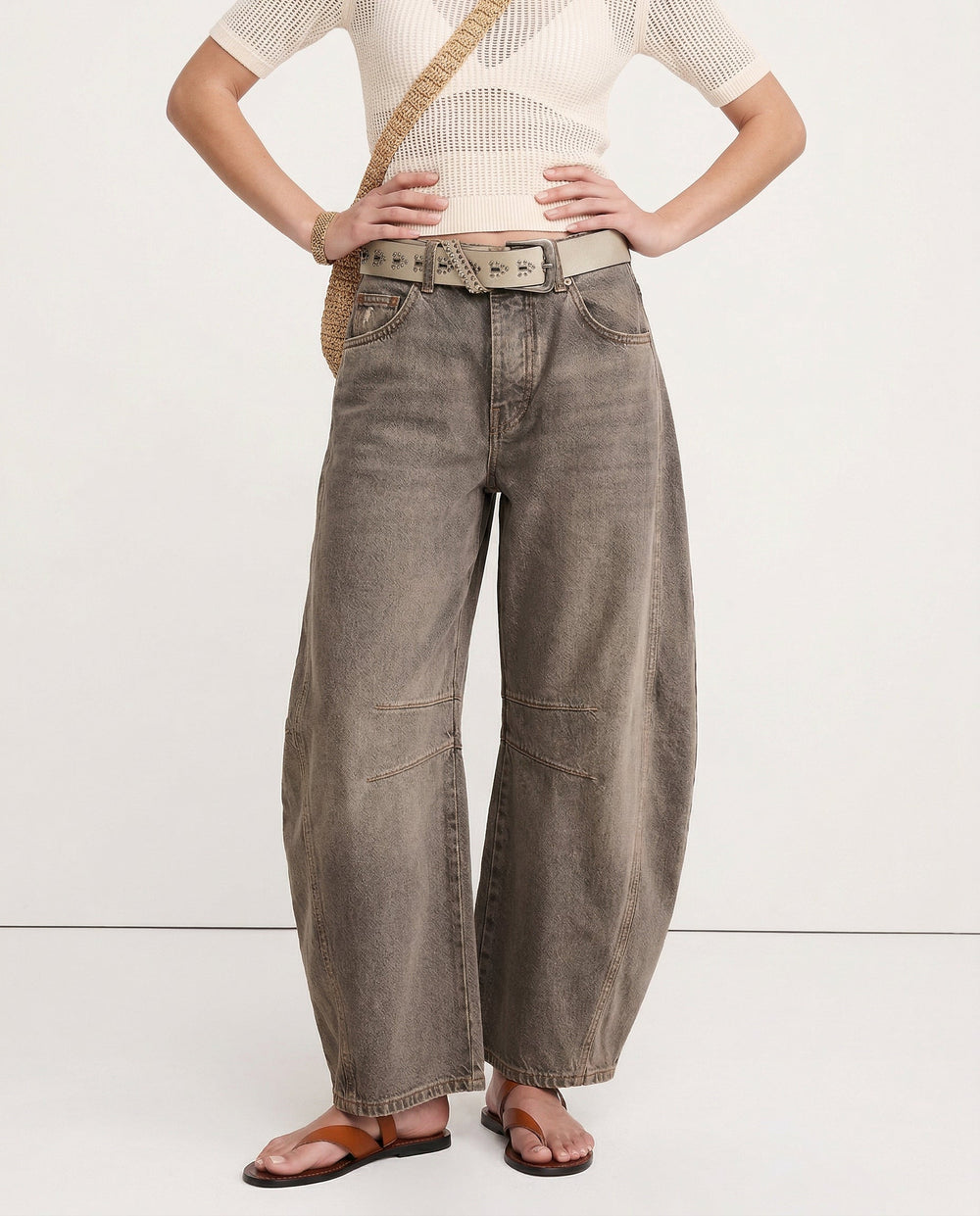 Women's Casual Mid Waist Jeans-19