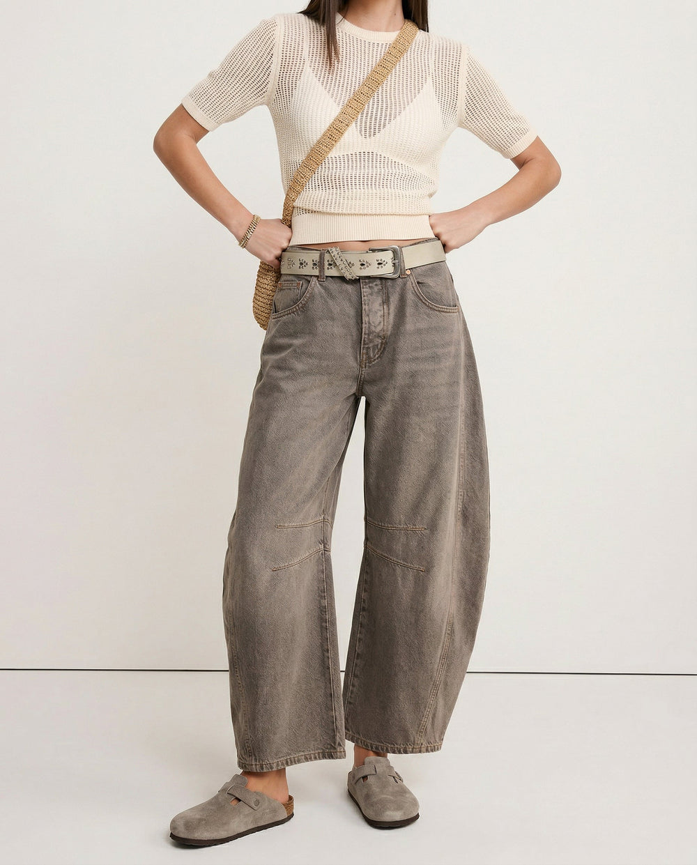 Women's Casual Mid Waist Jeans-20