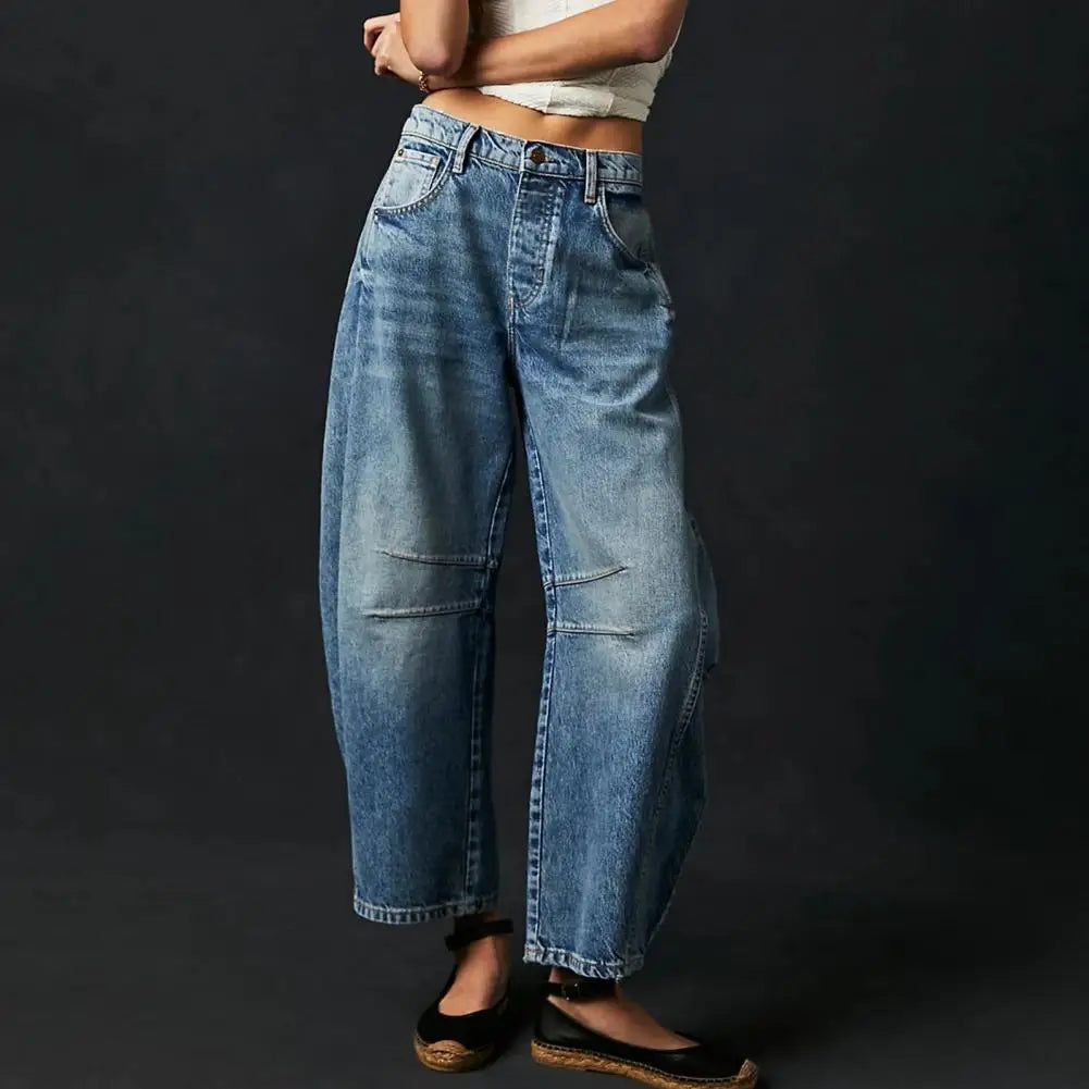 Women's Casual Mid Waist Jeans-38