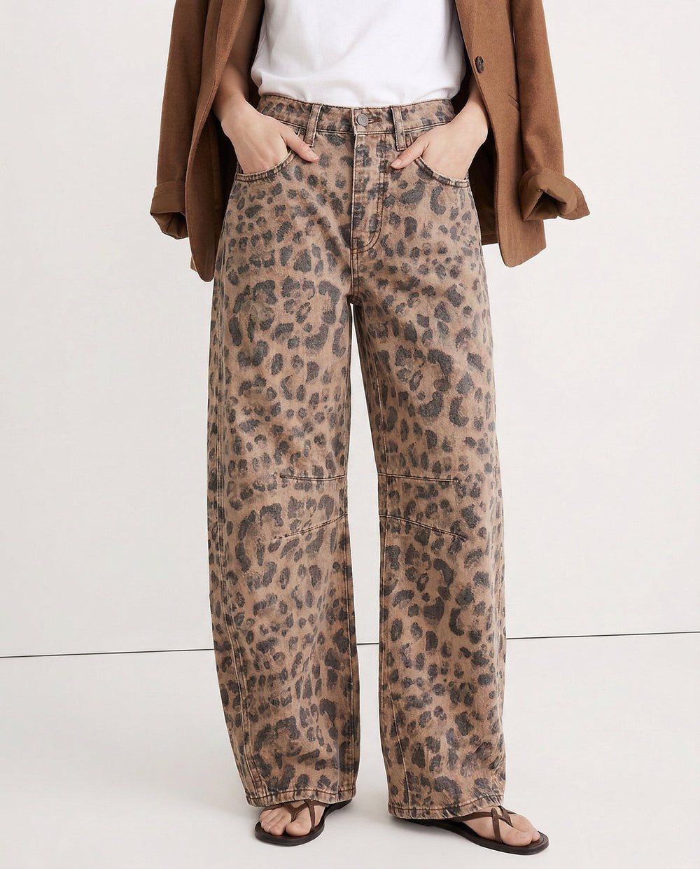 Women's Casual Mid Waist Jeans-4