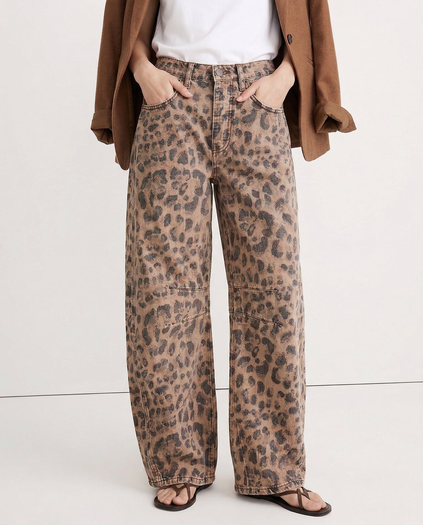 Women's Casual Mid Waist Jeans-4