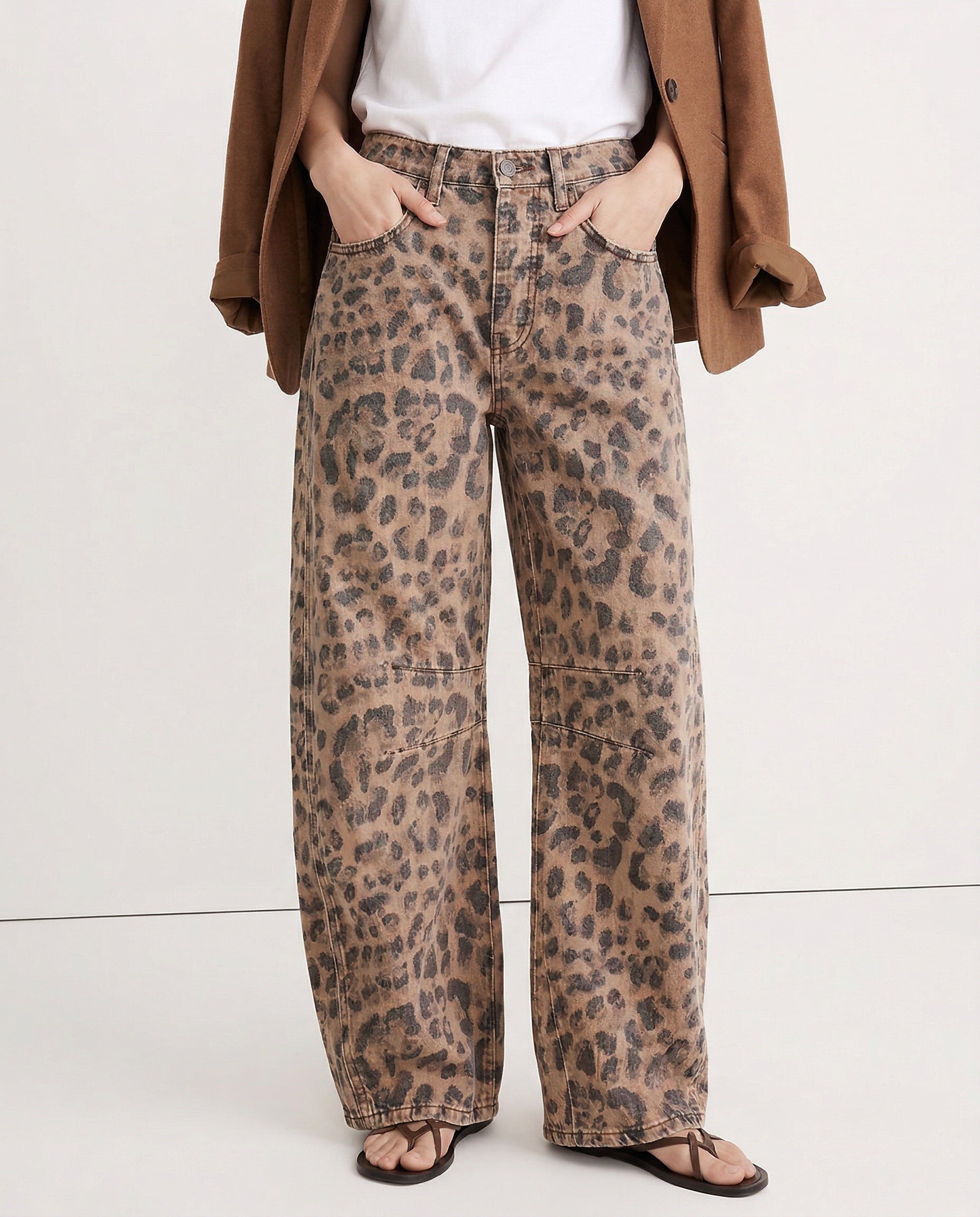 Women's Casual Mid Waist Jeans-4