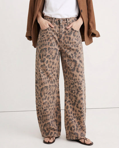 Women's Casual Mid Waist Jeans-4