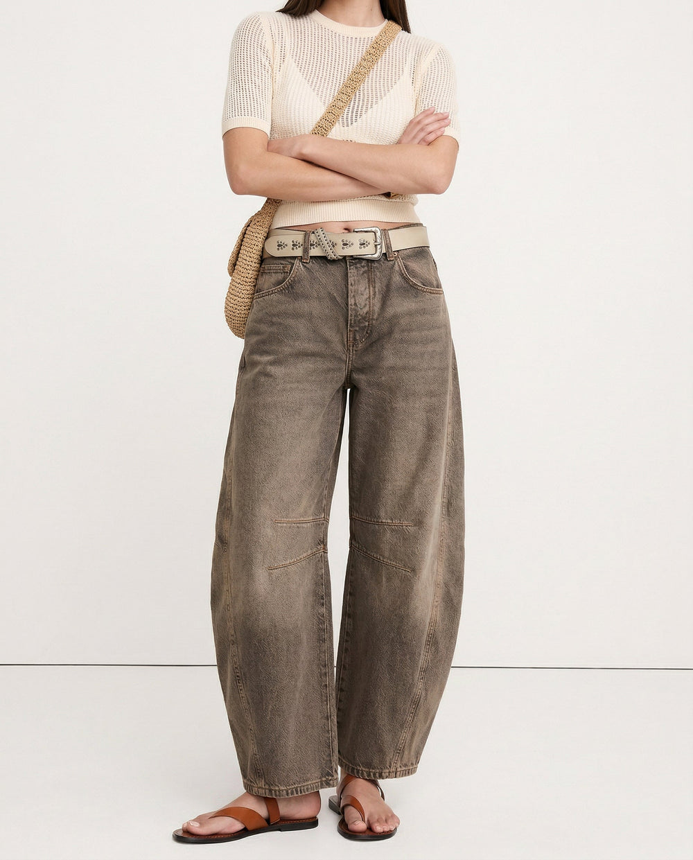 Women's Casual Mid Waist Jeans-17