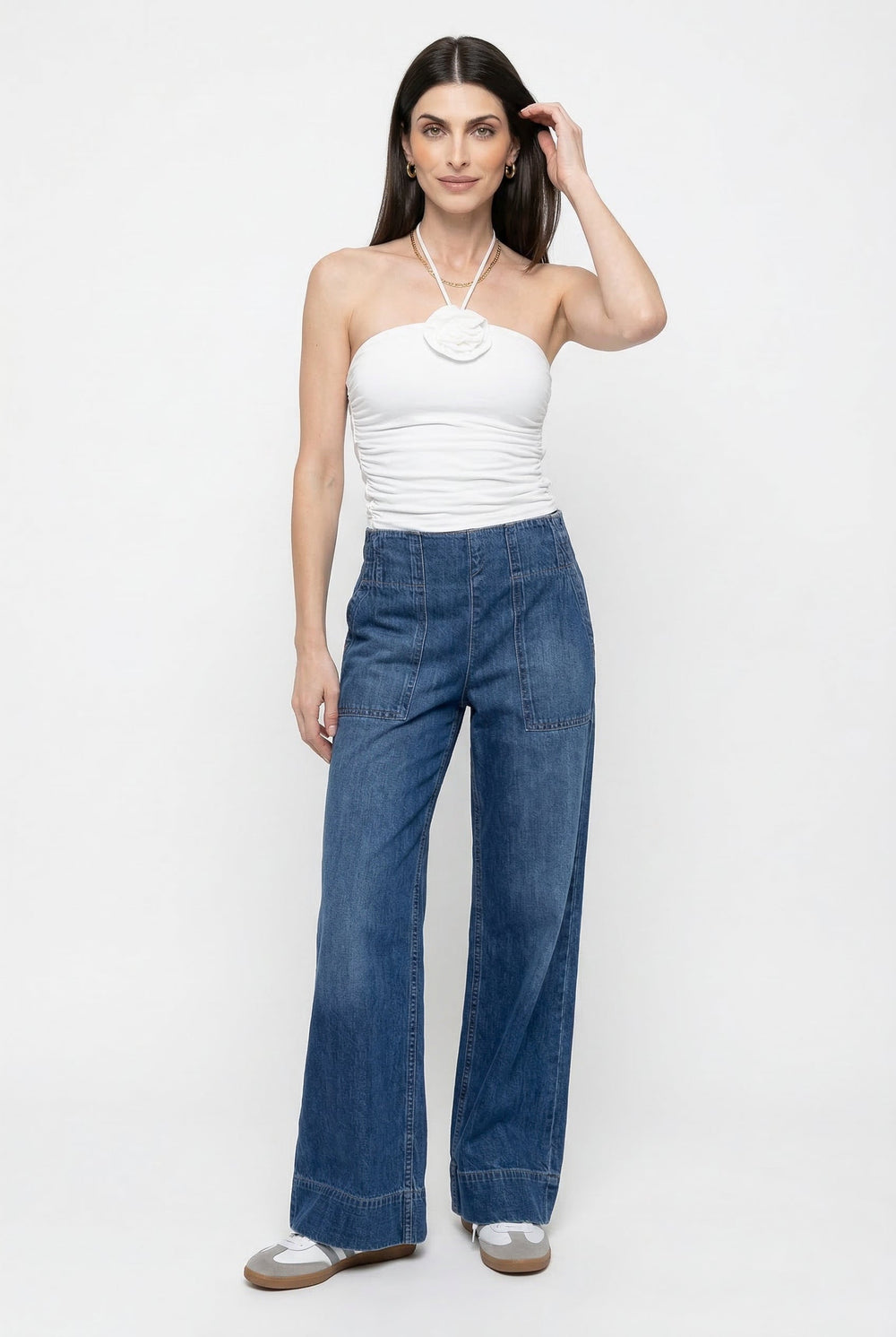 Women's Casual Wide-Leg Denim Jeans-2
