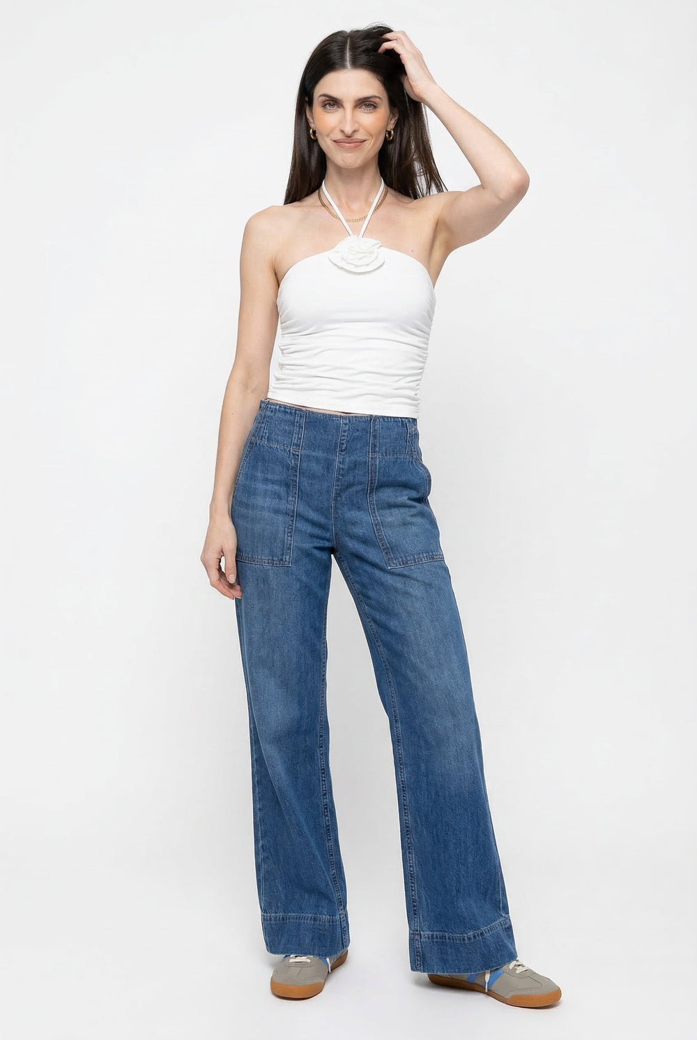 Women's Casual Wide-Leg Denim Jeans-1