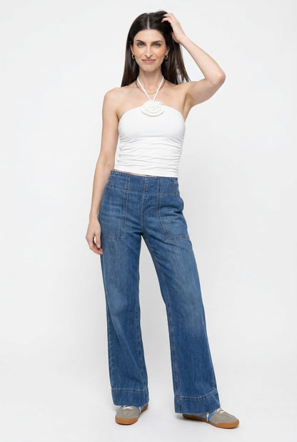 Women's Casual Wide-Leg Denim Jeans-1