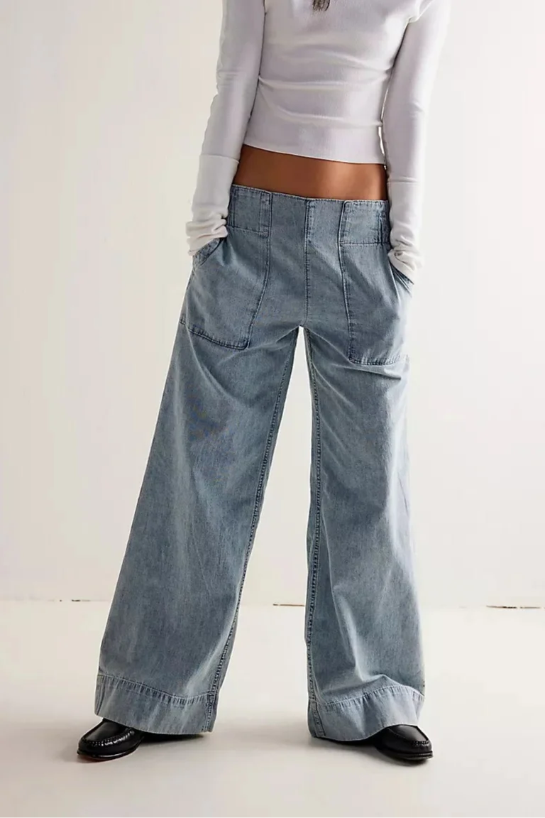 Women's Casual Wide-Leg Denim Jeans-8