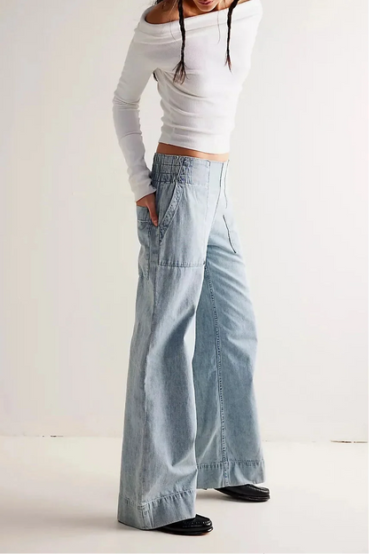 Women's Casual Wide-Leg Denim Jeans-10