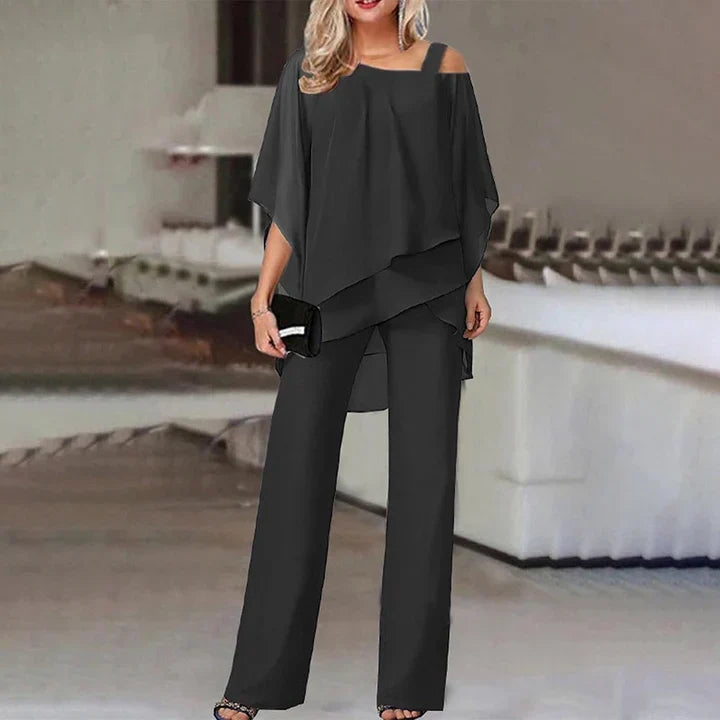 Women's Chiffon Top & Wide Leg Pants Set-2