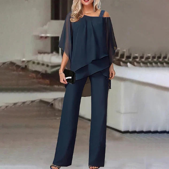Women's Chiffon Top & Wide Leg Pants Set-6